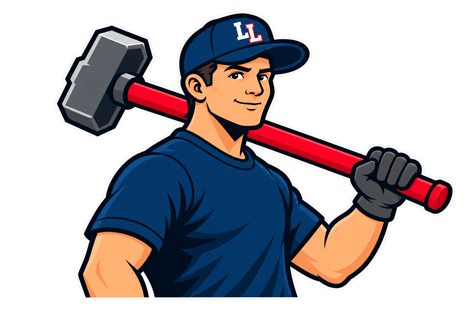 Lehigh LoadOut’s worker mascot carrying a sledgehammer